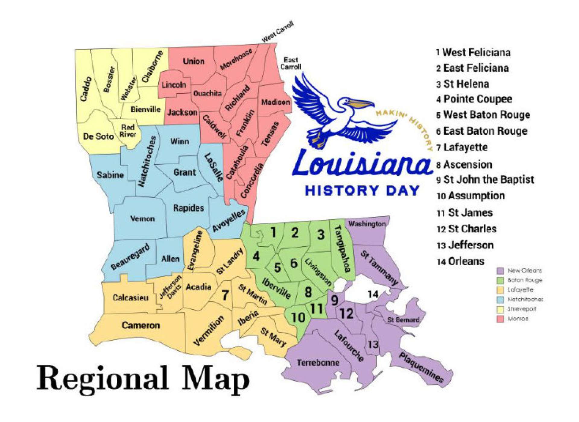National History Day Region Map for 2025
